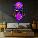 UV Printed Skull Neon Sign, Neon Wall Art, Neon Light Sign, UV Print Neon Sign