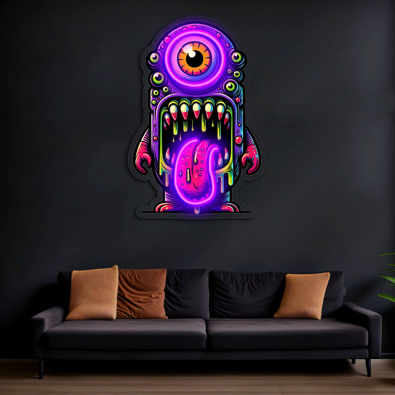 UV Printed Skull Neon Sign, Neon Wall Art, Neon Light Sign, Custom Neon Sign, UV Print Neon Sign, Acrylic Neon Sign, Housewarming Gifts