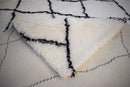 Black And White Hand Woven Wool Area Rug - Contemporary Style