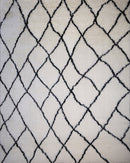 Contemporary Black And White Hand Woven Wool Area Rug