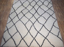 Contemporary Black And White Hand Woven Wool Area Rug