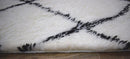 Black And White Hand Woven Wool Area Rug - Contemporary Style