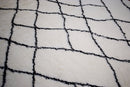 Black And White Hand Woven Wool Area Rug - Contemporary Style