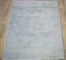 Modern Solid Design Silver Handmade Wool Area Rug