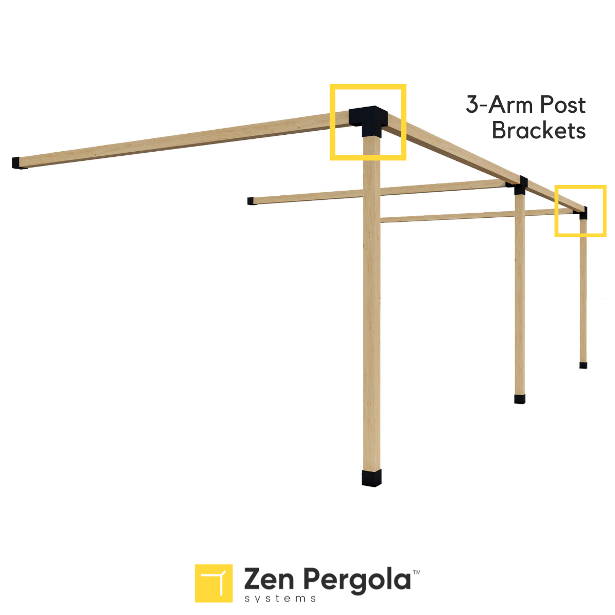 Pergola 3-Arm Post Bracket (for 4x4 Wood Posts), photo 2 of 5