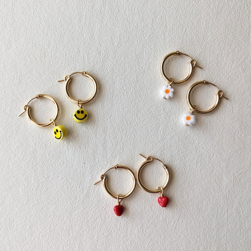 Charm Hoop Earrings | Daisies