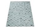 Custom Made Ivory and Gray Leather Rug | Hairon Genuine Leather, Cowhide rug, Chevron Geometric Rug