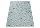 Ivory Gray Leather Chevron Rug - Hand Stitched Hair-On Cowhide by The Rug Decor