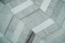 Ivory Gray Leather Chevron Rug - Hand Stitched Hair-On Cowhide by The Rug Decor