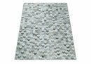Custom Made Ivory and Gray Leather Rug | Hairon Genuine Leather, Cowhide rug, Chevron Tile Geometric Rug