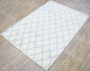 Handmade Wool Area Rug Ivory and Charcoal Modern Contemporary