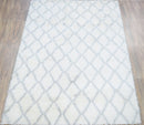 Handmade Wool Area Rug Ivory and Charcoal Modern Contemporary