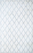 Handmade Wool Area Rug Ivory and Charcoal Modern Contemporary