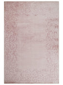 4x6 and 6x9 Hand Woven and Carved Pink Floral Art Silk Rug | KNT2