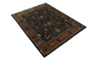 Brown and Black Hand Knotted Wool Area Rug - Traditional Style