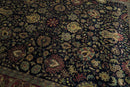 Brown and Black Hand Knotted Wool Area Rug - Traditional Style