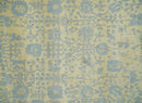 Gold and Silver Persian Hand Knotted Traditional Wool and Bamboo Silk Area Rug 4x6