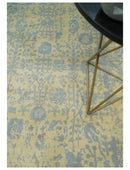Gold and Silver Persian Hand Knotted Traditional Wool and Bamboo Silk Area Rug 4x6