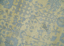 Gold and Silver Persian Hand Knotted Traditional Wool and Bamboo Silk Area Rug 4x6