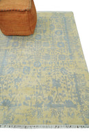 Gold and Silver Persian Hand Knotted Traditional Wool and Bamboo Silk Area Rug 4x6