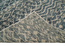 Ivory Blue Recycled Silk Area Rug 4x6 - Southwestern Trellis
