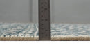 Ivory Blue Recycled Silk Area Rug 4x6 - Southwestern Trellis