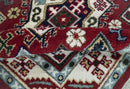 4x6 Hand Knotted traditional Kazak Rust and Ivory Traditional Tribal Armenian Rug | KZA10