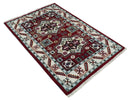 4x6 Hand Knotted traditional Kazak Rust and Ivory Traditional Tribal Armenian Rug | KZA10