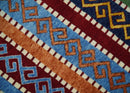 Wool Multi-Color Striped Handwoven Gabbeh Rug 4x6 Southwestern