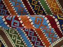 Wool Multi-Color Striped Handwoven Gabbeh Rug 4x6 Southwestern