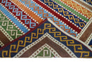 Wool Multi-Color Striped Handwoven Gabbeh Rug 4x6 Southwestern