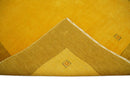 Gold Wool Hand Woven Southwestern Farmhouse Gabbeh Rug 4x6