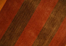 Rust and Gold Striped Hand-Woven Wool Southwestern Gabbeh Area Rug 4x6