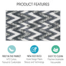 Chevron Design Multipurpose Floor Mat | 24"x44" | Gray