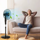 16 Inches Adjustable Height Fan with Quiet Oscillating Stand for Home and Office by LJGDeals