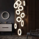 10 Lights - Hanging LED crystal lamp for staircase, lobby, living space, stairwell