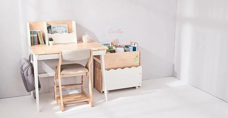 Adjustable Calla Wood Growth Desk with Easel - Natural Color