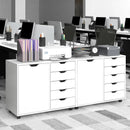 5-Drawer Dresser Chest Mobile Storage Cabinet with Door-White by LJGDeals