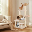 5-Layer Climbing Cat Tree with Sisal Scratching Posts and Washable Cushions-Beige by LJGDeals