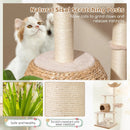 5-Layer Climbing Cat Tree with Sisal Scratching Posts and Washable Cushions-Beige by LJGDeals
