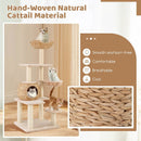 5-Layer Climbing Cat Tree with Sisal Scratching Posts and Washable Cushions-Beige by LJGDeals