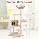 5-Layer Climbing Cat Tree with Sisal Scratching Posts and Washable Cushions-Beige by LJGDeals