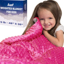 5 Lbs Kids Weighted Blanket with Cover | 36"x48" | 100% Cotton, Glass Beads by Hazli Collection