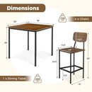 5 Pieces Industrial Dining Table Set with Counter Height Table and 4 Bar Stools-Coffee by LJGDeals