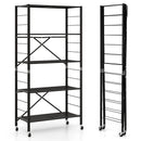 5-Tier Adjustable Shelves with Wheels for Garage Kitchen Balcony by LJGDeals