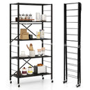 5-Tier Adjustable Shelves with Wheels for Garage Kitchen Balcony by LJGDeals