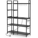 5-Tier Bakers Rack with Power Outlets and 10 S-Shaped Hooks by LJGDeals