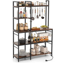 5-Tier Bakers Rack with Power Outlets and 10 S-Shaped Hooks by LJGDeals