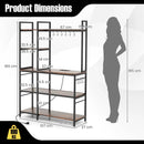 5-Tier Bakers Rack with Power Outlets and 10 S-Shaped Hooks by LJGDeals