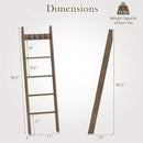 5-Tier Bamboo Ladder Bookshelf with 4 Removable Hooks-Brown by DirectDeals